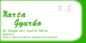 marta gyurko business card